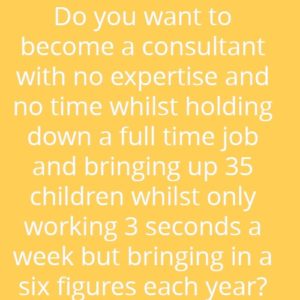 How to build a six figure consultancy whilst holding down a full time job!
