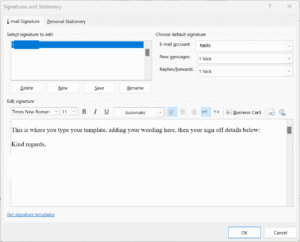 Create Outlook Email Template