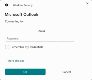 how to fix microsoft outlook password popup problem windows 11