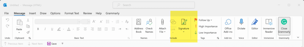 Selecting Your Outlook Email Template