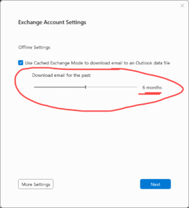 sorry we're having trouble opening this item outlook date set to 6 months